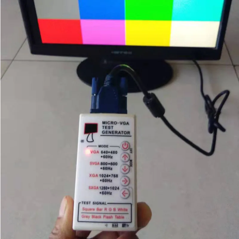 Generador de señal VGA portátil SVGA/XGA 60HZ para probador de Monitor de pantalla LCD CRT, Cable USB, VGA, SVGA XGA