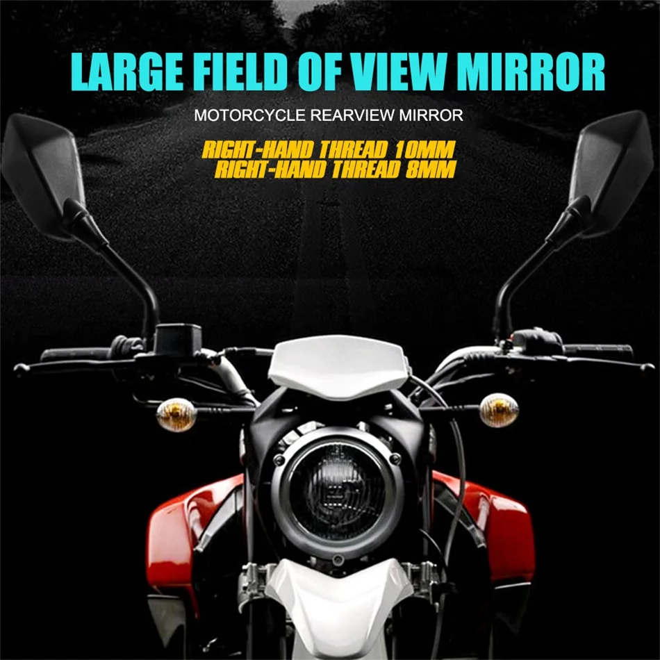 Motorcycle scooter electric bicycle bicycle universal rearview mirror convex rear wall 8mm 10mm accessories for moped alpha