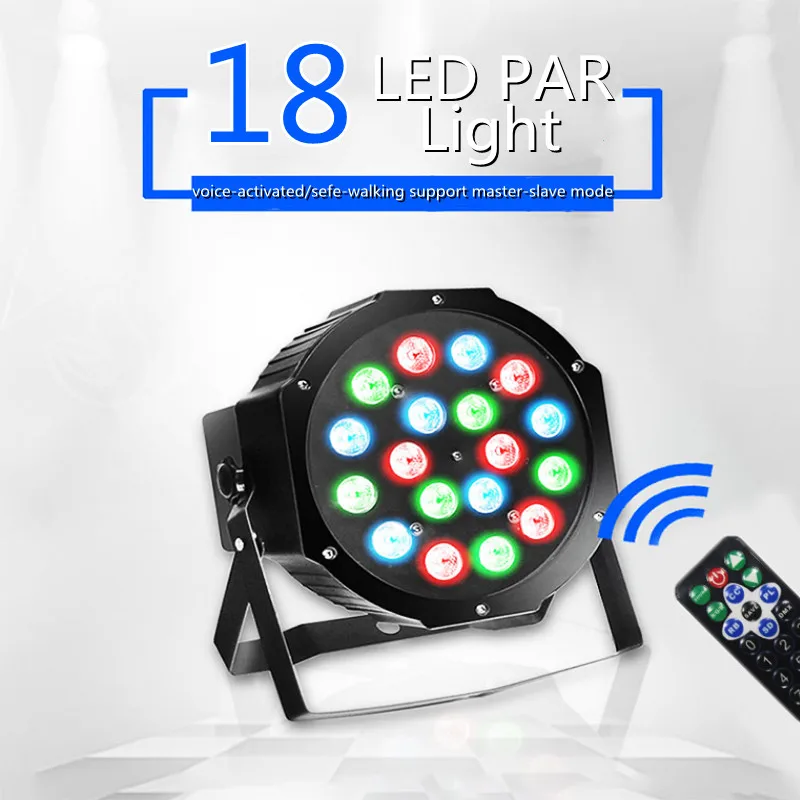 18x3W LED Par Light RGBW Disco Wash Light Equipment 8 canali DMX 512 LED Lights Strobe Stage Lighting Effect Light con telecomando