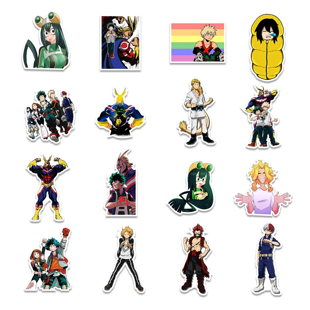 2021 New My Hero Academia Graffiti Sticker Car Trunk Skateboard Creative Sticker Wholesale