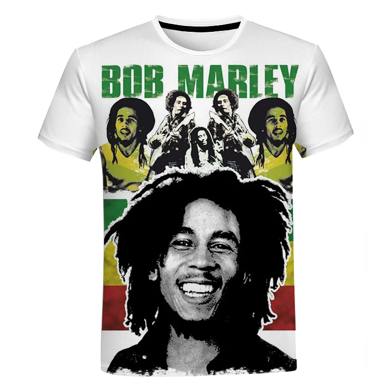 Bob Marley Reggae Style Oversized T-shirt Men Women Hip Hop Fashion Casual Short Sleeve Unisex Harajuku Streetwear Cool T Shirt