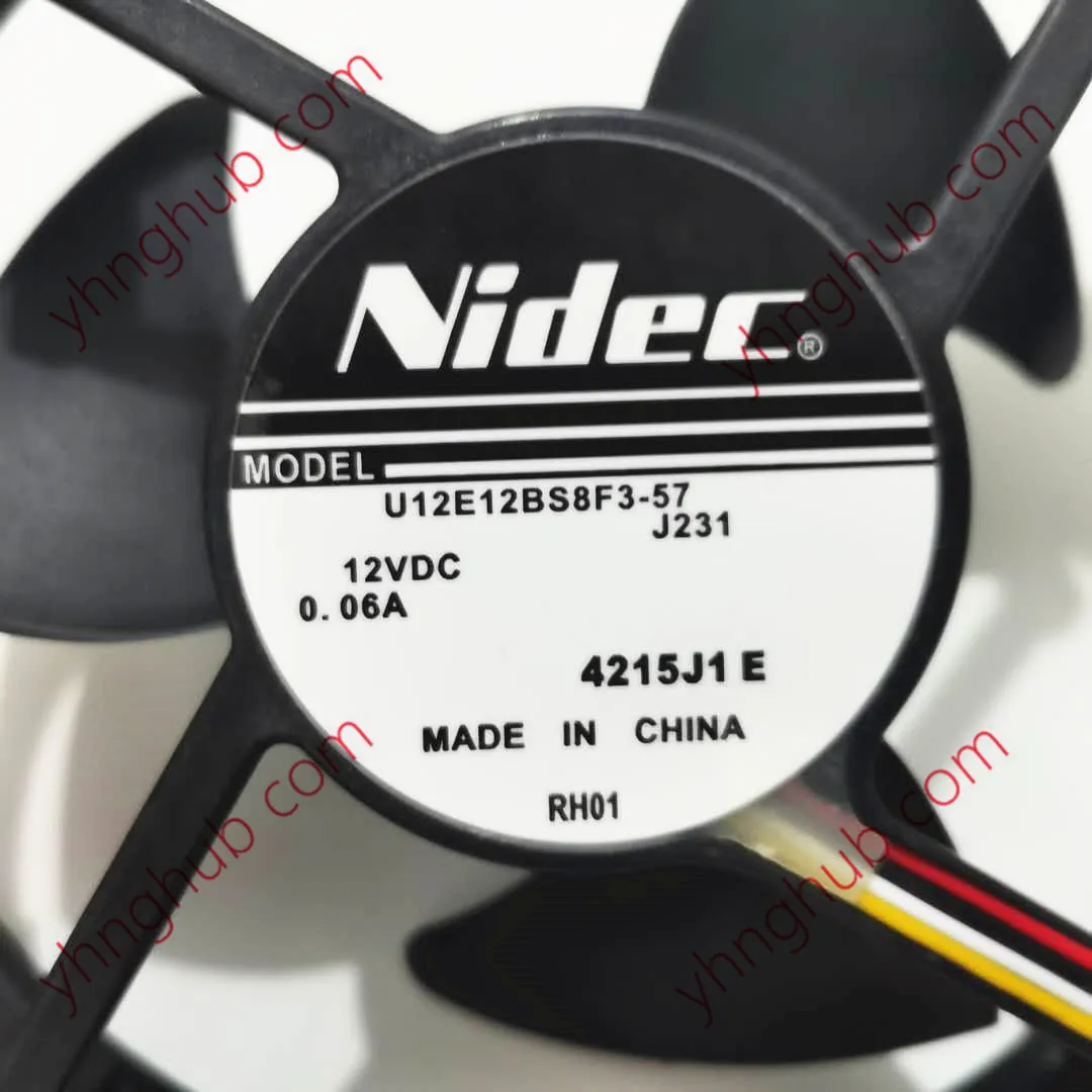 Imagem -03 - Nidec U12e12bs8f357 J232 J231 Dc12v 0.06a 125x125x35 mm Servidor Ventilador de Refrigeração