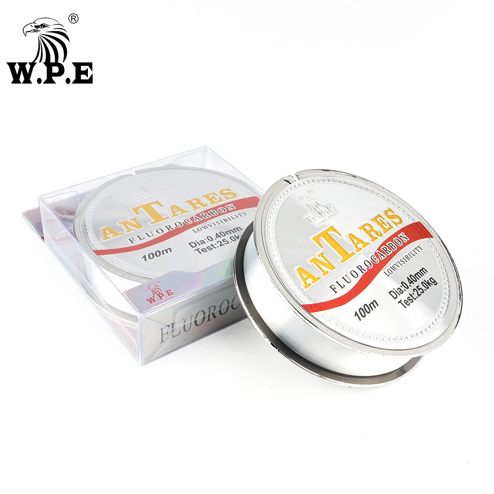 W.P.E-Ligne de pêche enduite de fluorocarbone ANTEROS, fil de 100m, 0.20mm-0.60mm, 100m, 10kg-41kg, fibre de carbone pour la pêche à la carpe, nouveau