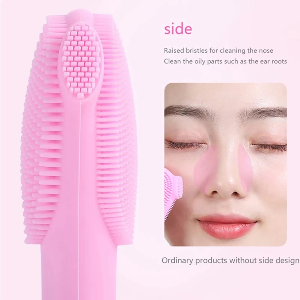 ซิลิโคนแปรงทำความสะอาดผิวหน้าไฟฟ้า Soft Facial เครื่องซักผ้า Ultrasonic Blackhead ทำความสะอาดใบหน้าแปรงเครื่องมือ