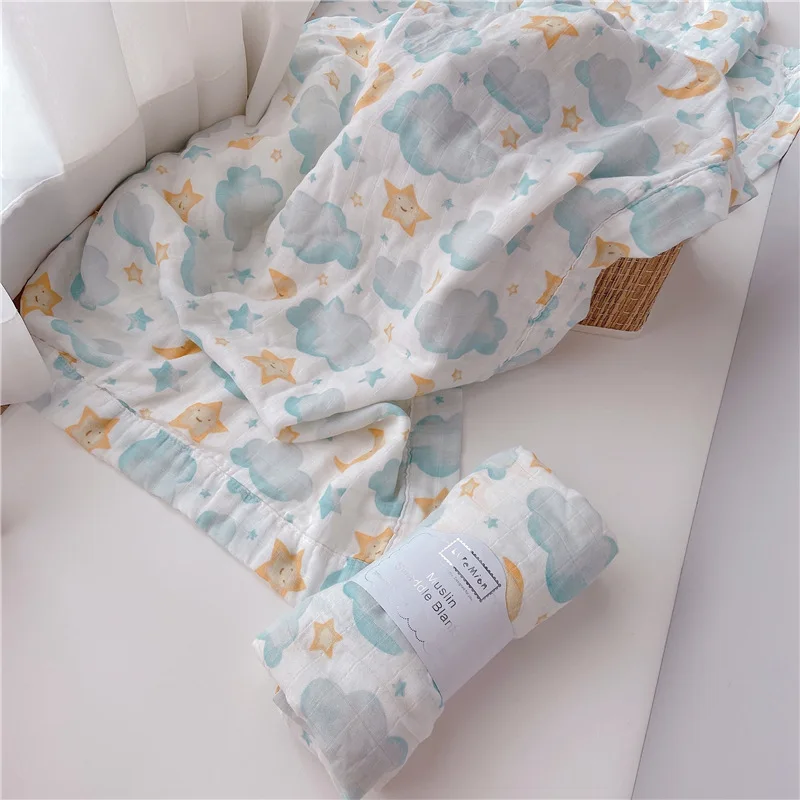 Baby Blanket Muslin Swaddle Wraps 100 % Cotton Bamboo Fiber Baby Blankets Newborn Bamboo Muslin Blankets 120x120cm Bath Towel