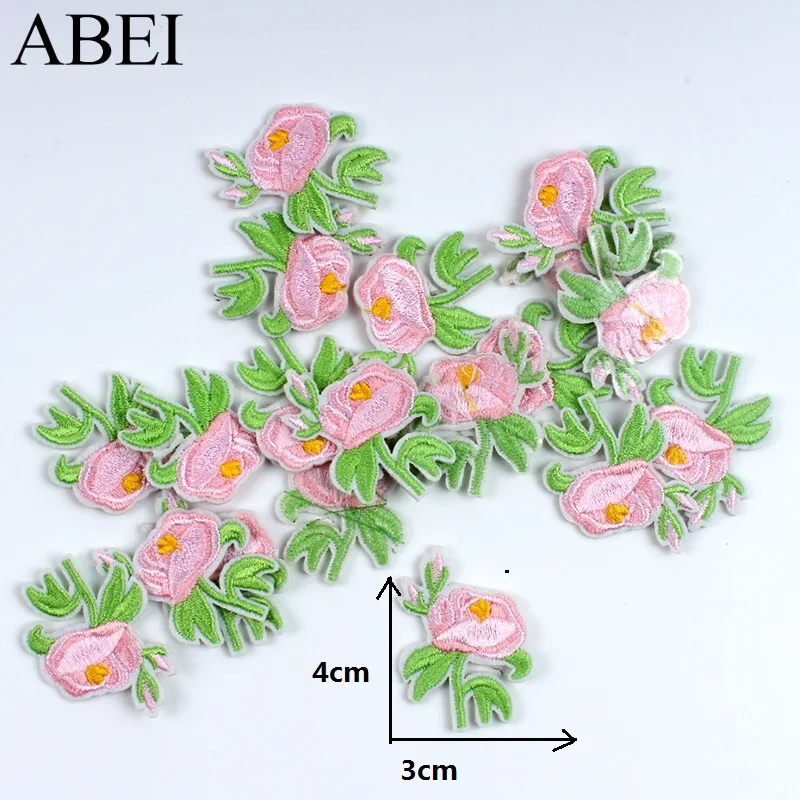 10pcs Cartoon Cute Flower Patches DIY Iron On Stickers For Jeans Backpacks Dress Shirts Handmade Patchwork Crafts Sew Appliques