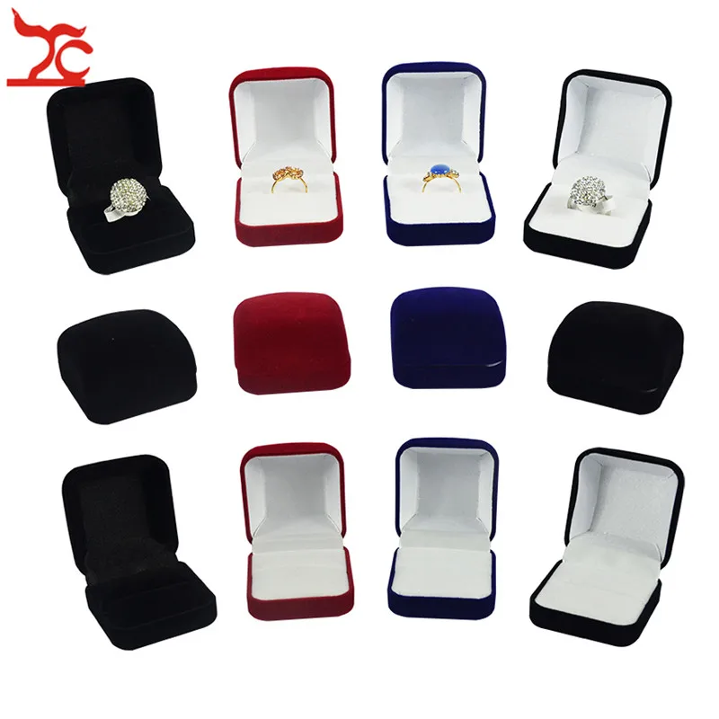 1Piece 5*5.8*3.5Cm Blue Red Black Jewelry Package Box 4 Color Available Ring Stud Earrings Jewelry Organizer Storage Gift Box