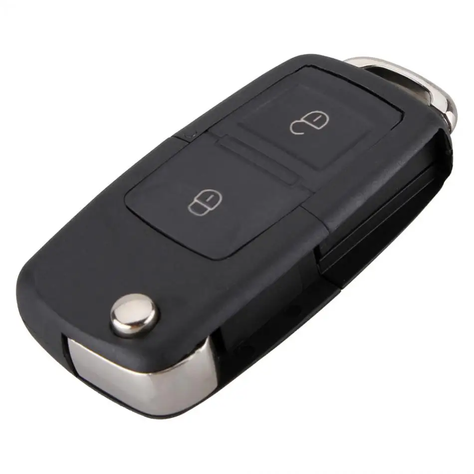 Black 2 Buttons Smart Car Remote Replacement Key Case No Chip Suitable for Volkswagen B5 / Cars / Automobile / Vehicle