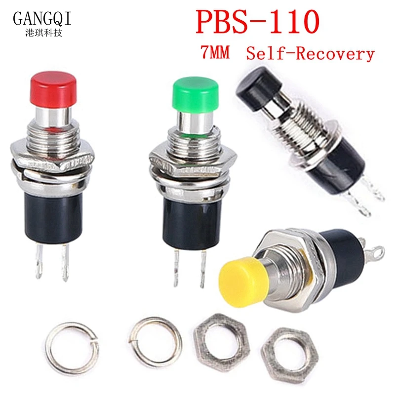 10PCS/LOT Mini Round Momentary Push Button Switch Press The Self-Reset,PBS-110,7MM,Micro Switchs,Normally Open,Normally Closed