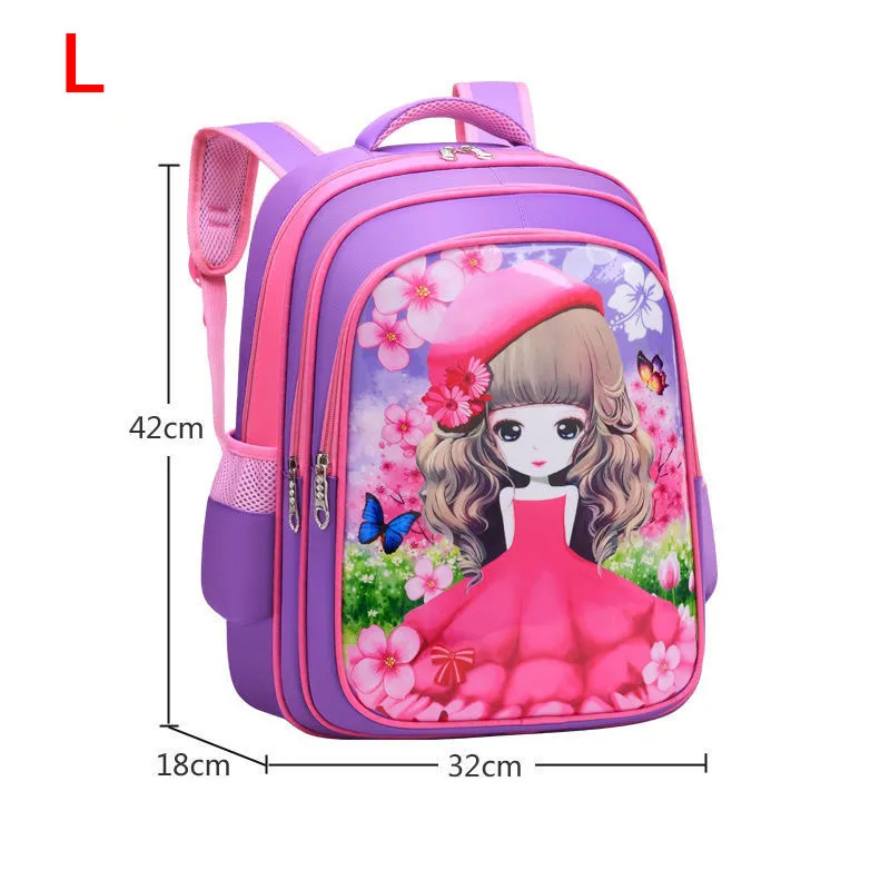 Cute Cartoon School Bag Girls Children School bag For Teenage Girl Orthopedic Princess Kids Backpack Large Capacity Backpack