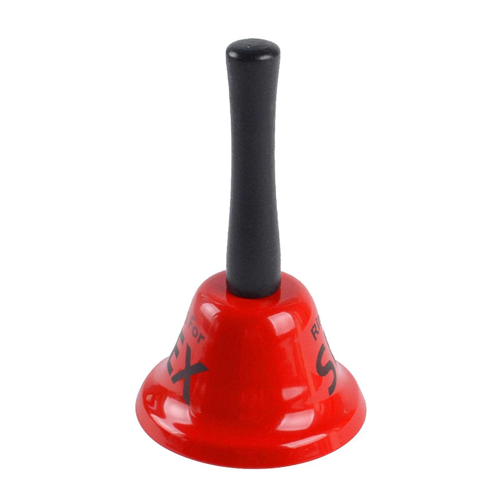 Red Hand Bell with Ring Creative Manual Rattle Sex Hand Metal Bell Toy for Adult Bachelor Party Supplies Decoration