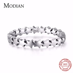 Moidan Genuine Star Real 925 sterling silver jewelry Trail Stackable Wedding Finger Stars Ring New Fashion Style For Women Rings