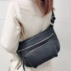 2023 New Leather Chest Bag Women's Crossbody Bag A Stylish Fanny Pack for Both Men and Women