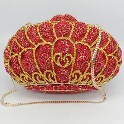 28 Styles Gold Metal Clutch Red/Yellow Evening Bags 100% Handmade Women Cellphone Handbags Girls Wedding Party Purse Dinner Bag