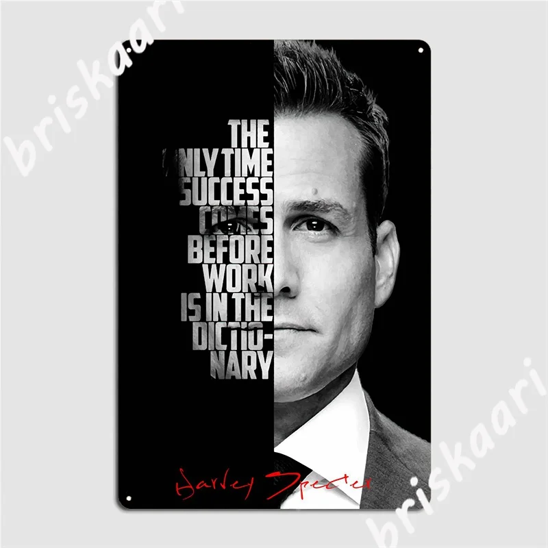 Harvey Specter Metal Sign Decoration Living Room Club Party Plaques Tin Sign Poster