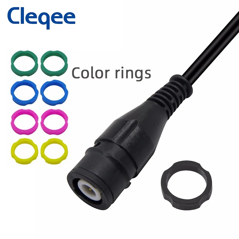 Cleqee P1205 BNC maschio a doppio coccodrillo cavi di prova cavo coassiale per generatore di funzioni oscilloscopio 120CM
