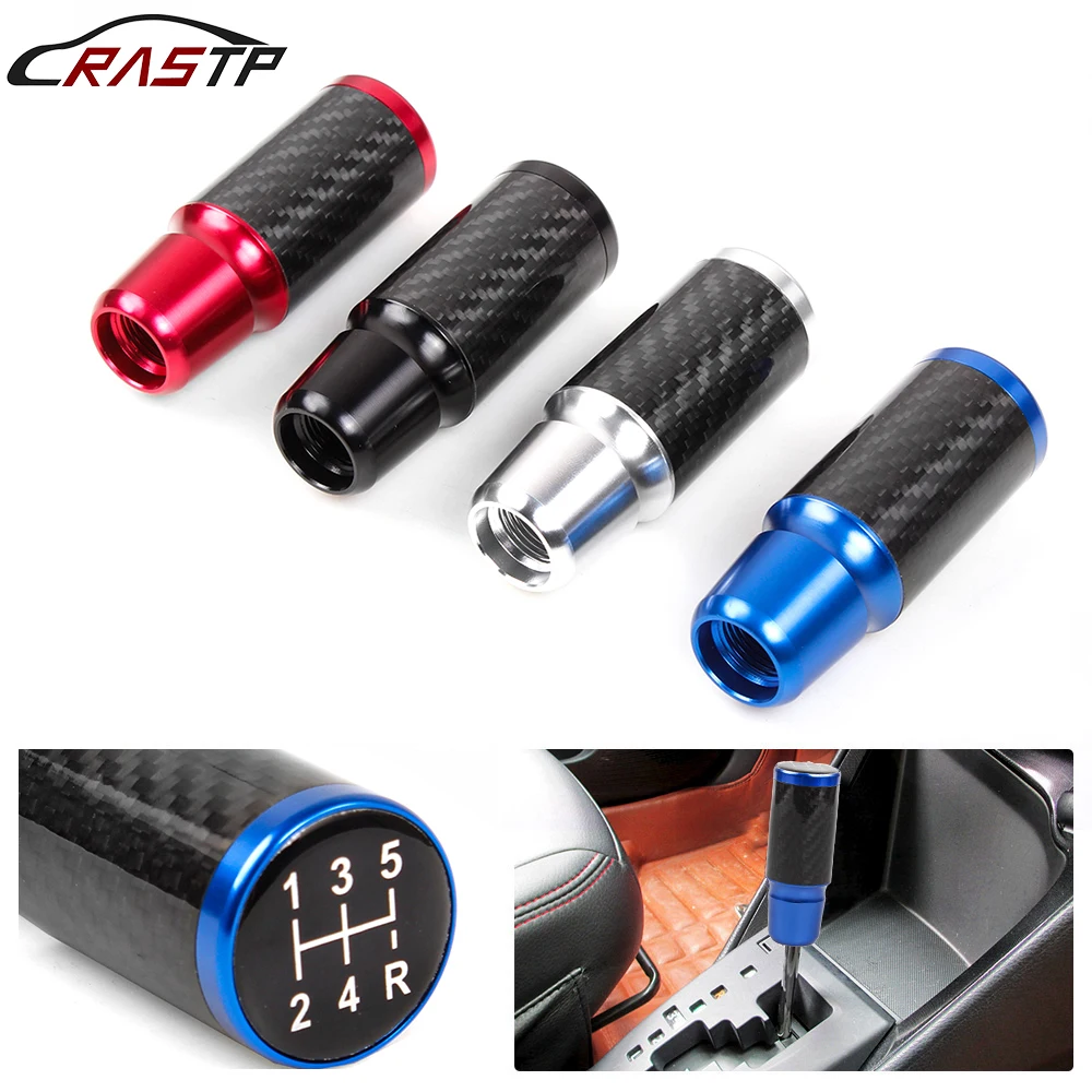 RASTP-Universal Aluminum Carbon Pattern 5/6 Speed Manual Transmission Shift Knob 91MM RS-SFN097