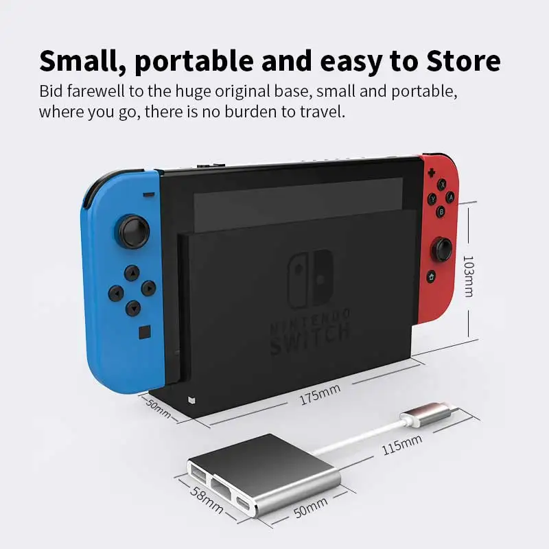 4K HDMI-совместимый адаптер для Nintendo Switch 1080P HD видеоконвертер оригинальная Портативная зарядка док-станция для Switch