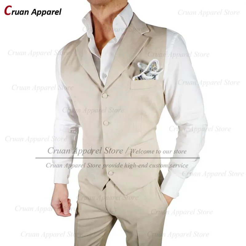 

2022 Latest Classic Wedding Men Vest Suit Waistcoat Formal Sleeveless Jacket Tailor-made Slim Notch Lapel Groom Gromsmen Tuxedo