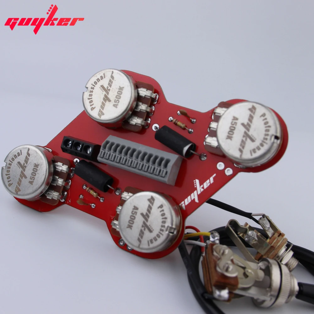 GUYKER A500K Potentiometer Circuit Board Connection Switch Jack PREAMP For Guitar Accessories