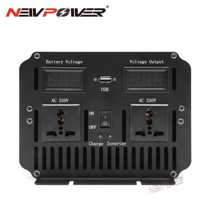 Imagem -04 - Inversor de Onda Senoidal Pura Ups Que Carrega 1000w dc 12v 24v para ac 220v Fora da Grade Inversor de Energia Contínua Construir no Carregador de Bateria