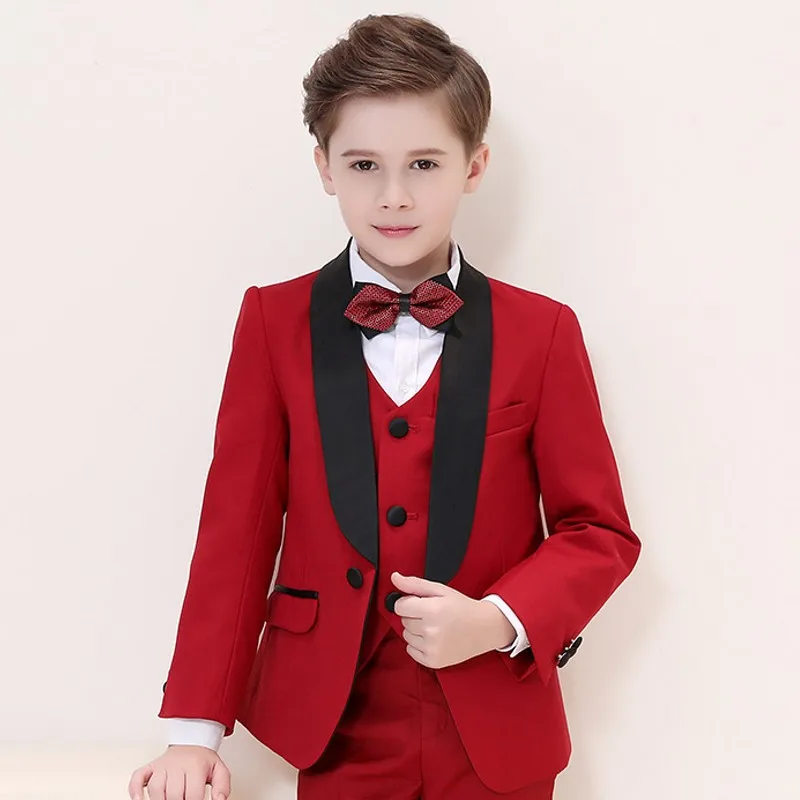 Traje Formal de esmoquin para niños, Blazer blanco y negro, pantalones elegantes para niño, traje de dos piezas, vestido de graduación, traje de boda B01