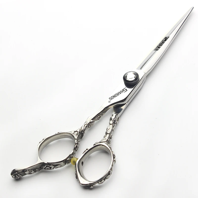 Sarentes Genuine Left Hand Special Scissors 6 Inch Flat Shear Thinning Set Fashion Exquisite Non-slip Wear-resistant Scissors