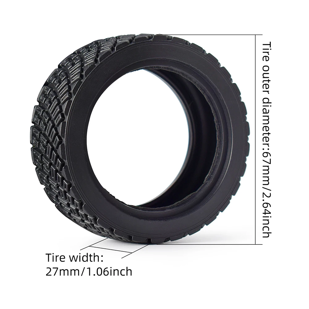 4PCS 67mm RC Car Rubber Tires for 1/10 Rolly HPI WR8 HSP 94177 WLtoys 1/14 144001 RC Car replacement part black