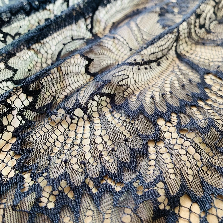 Allover Florals Elegant Sexy Fabric for Sewing Clothes Eyelash Chantilly Lace Fabric 3 Meters