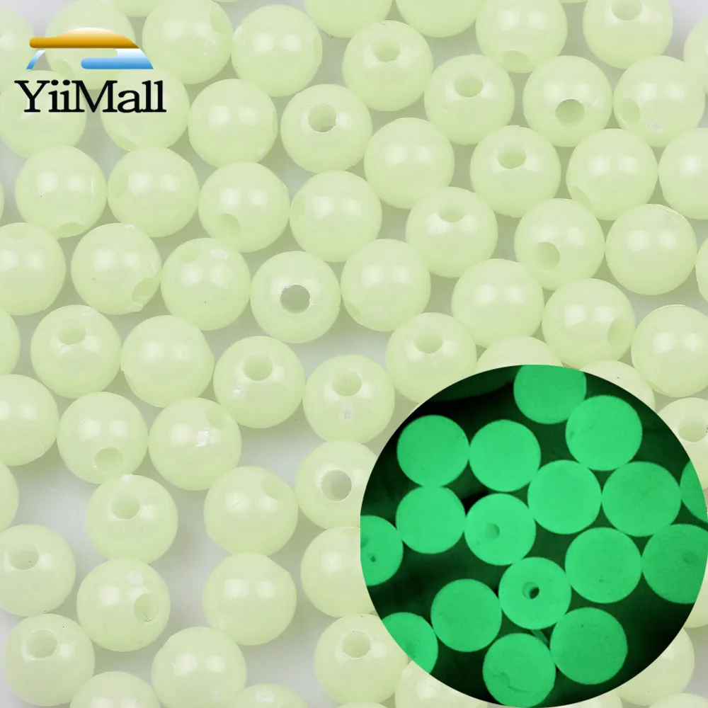 4-12mm Glow in the dark Acrylic Round Beads Round Flat Loose Luminous Beads For Jewelry Making Diy Bracelet Necklace