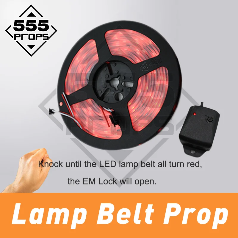 room escape knock lamp belt prop keep knocking until all belt lighting to open maglock escape game props