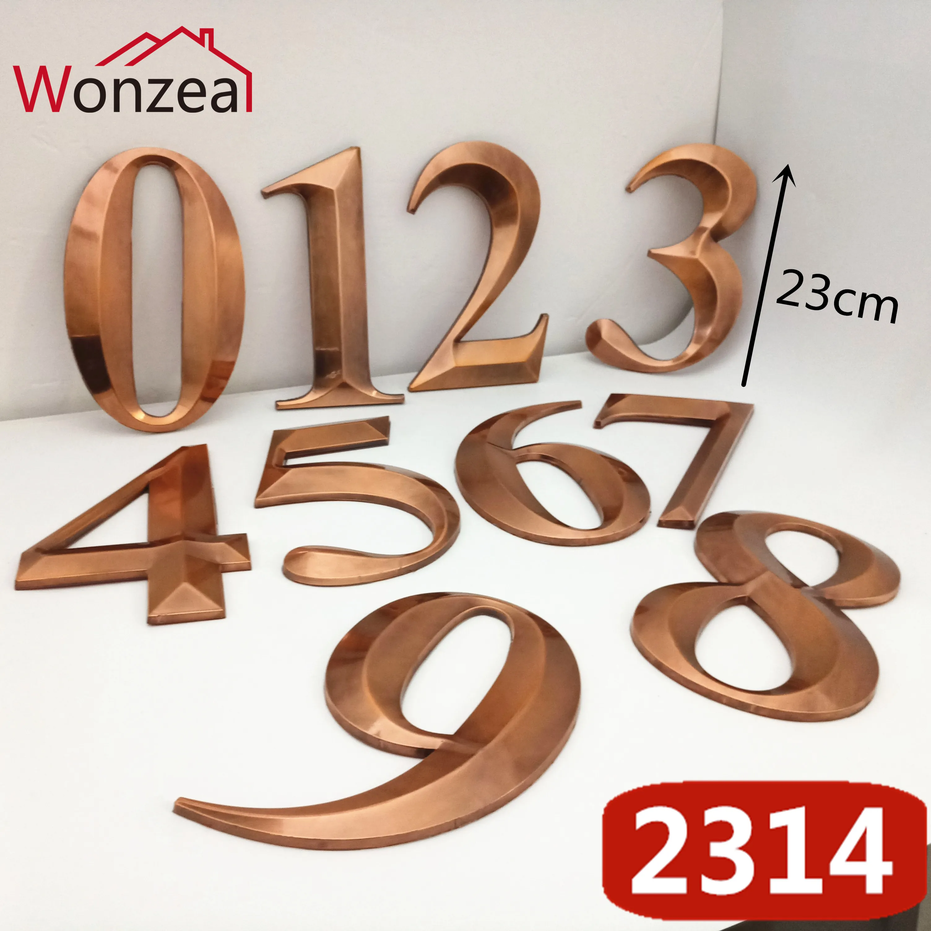 23cm Big Size Plastic Plaque House Door Number Hotel Door Address Digits Sticker Plate Sign Door Plate 0123456789