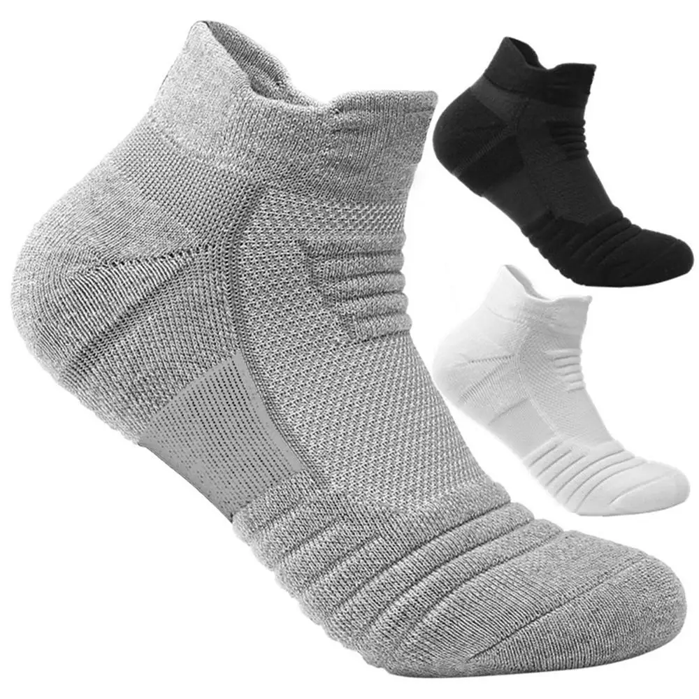 Breathable Sport Short Socks Solid Color Thicken Men Running Football Basketball Socks Elastic Sport Socki Male Cotton Socks