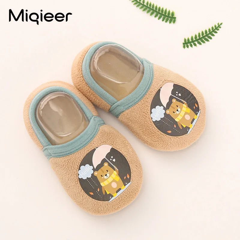 Baby Shoes Winter Soft Lamb Wool Boys Girls Cartoon Animals Home Warm Slippers Toddler Infant Newboarn Indoor Floor Sapatos