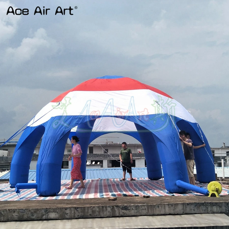 Barraca inflável portátil multicolorida do gramado do dossel da abóbada do aranha do diâmetro de 7m com ventilador de ar para abrigo e anunciar