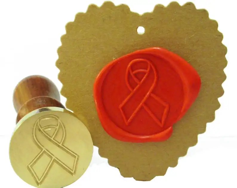 Awareness Ribbon Wax Seal Stamp   Pink Ribbon Breast Cancer Awareness Red ribbon HIV AIDS Awarenes