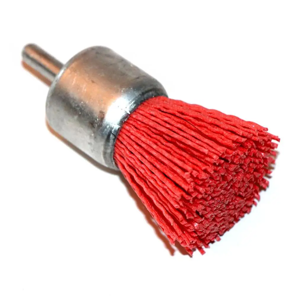 Escova de polimento de fio de nylon, 2 peças od 35mm, cabo abrasivo em forma de caneta, haste de 6mm