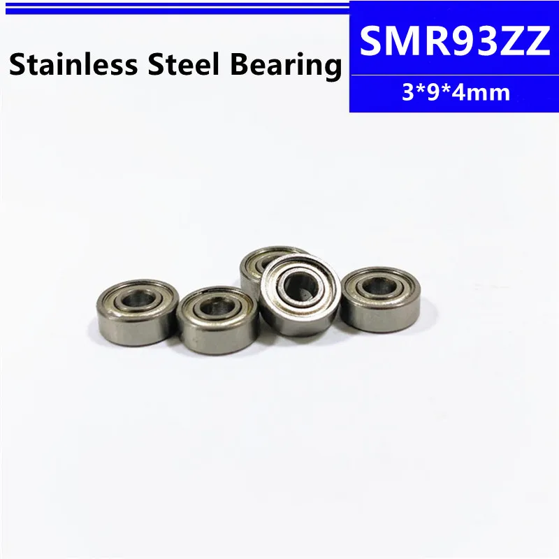 50/100/500pcs SMR93ZZ 3*9*4mm R-930ZZ stainless steel miniature deep groove ball bearing 3x9x4mm SMR93 smr93z