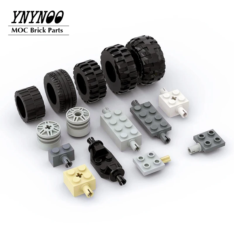 8Pcs/lot Wheels and Tyres Parts 58090 Tyre 30.4x14 VR Solid 35578 Tyre Offroad 37x14 Wheel 18x14 with Axle Hole 55982 Bricks Toy