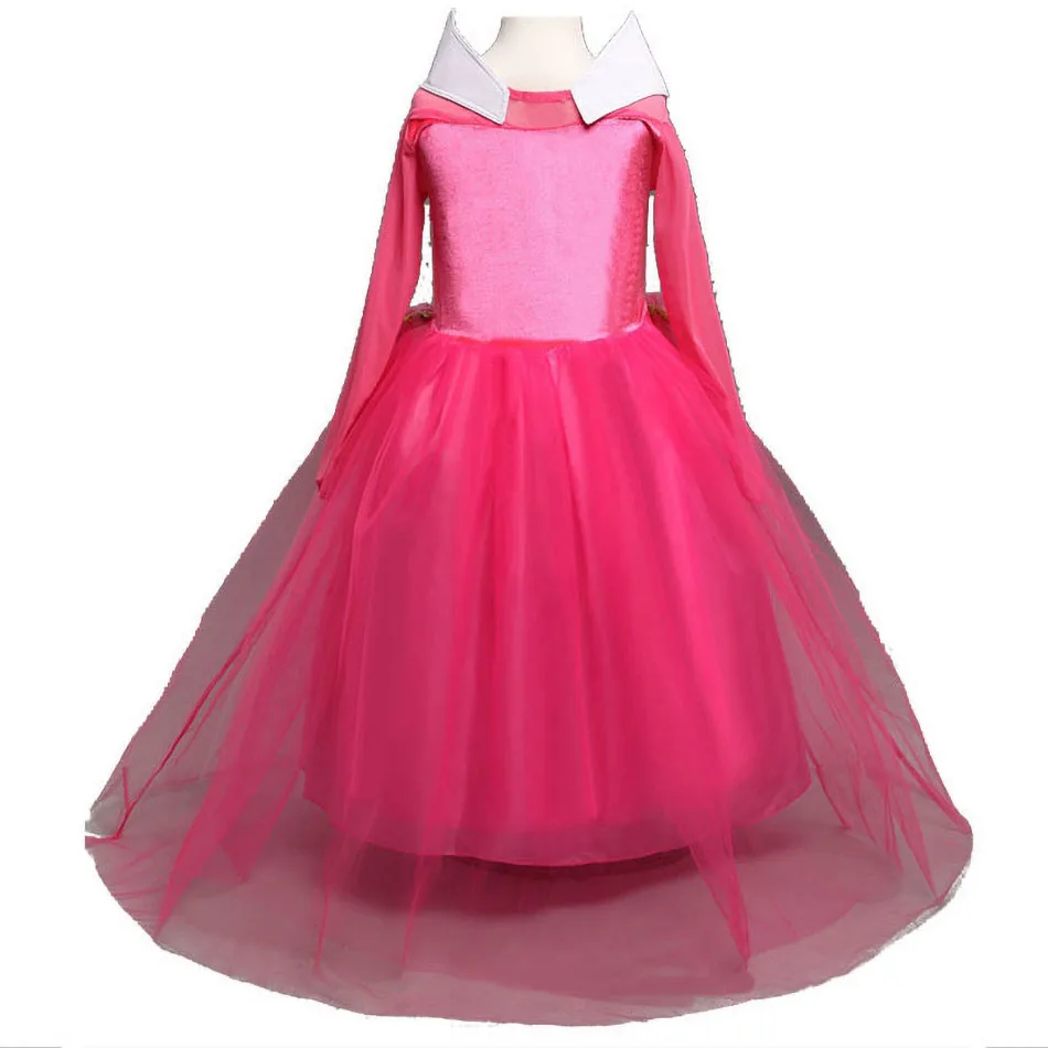 Girl Aurora Dress Sleeping Beauty Costume Kids Princess Dress Children Halloween Birthday Party Outfit Clothes