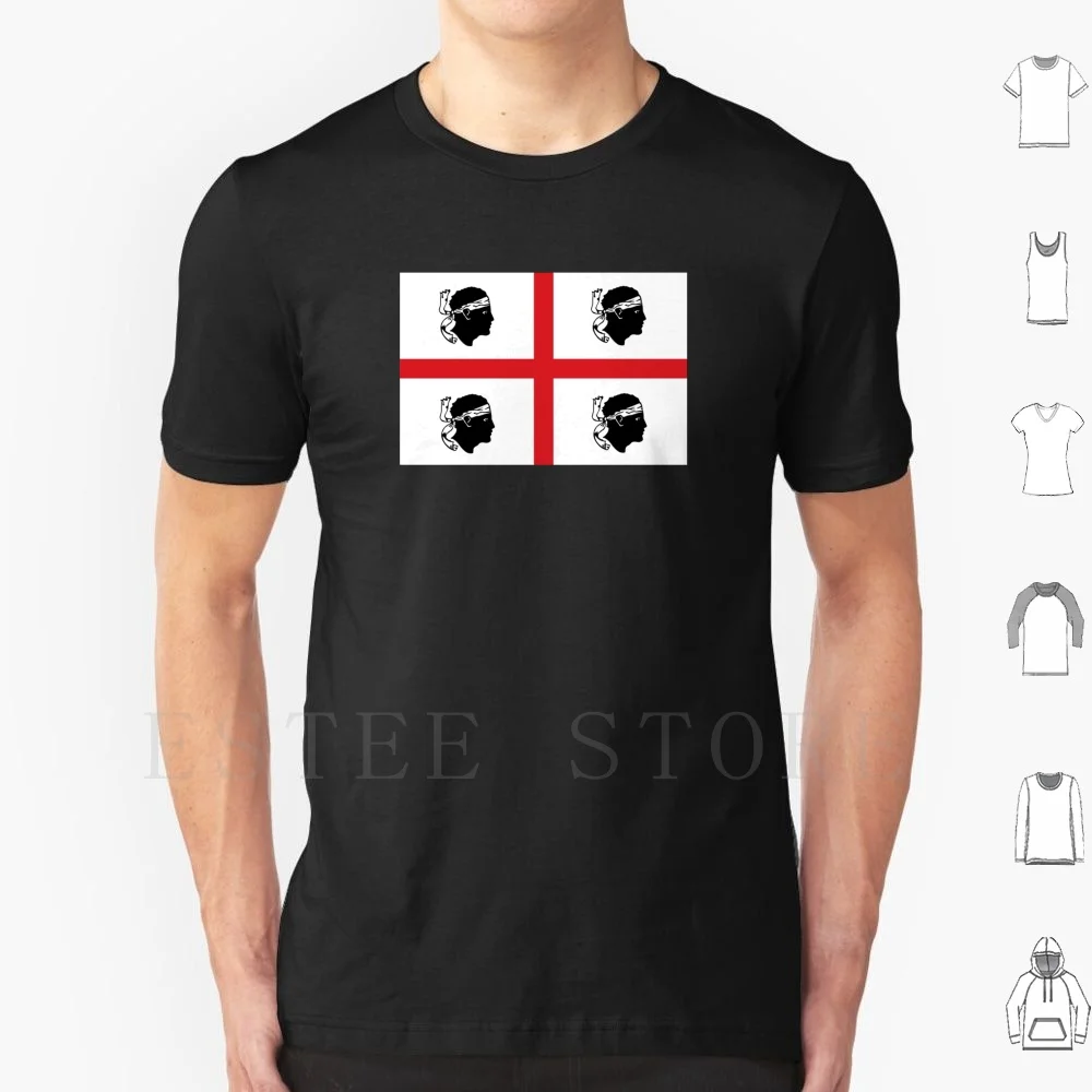 Flag Of Sardinia T Shirt Cotton Men DIY Print Sardinia Country Flag Emblem Symbol Nation Identity Region Geography State Italy