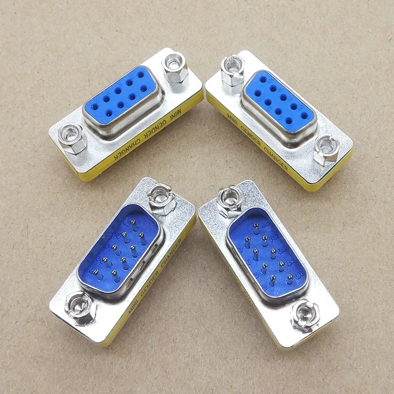 1PCS DB9 9Pin/ Female To Female/ Female To Male/ Male To Male/ Mini Gender Changer Adapter RS232 Serial Connector