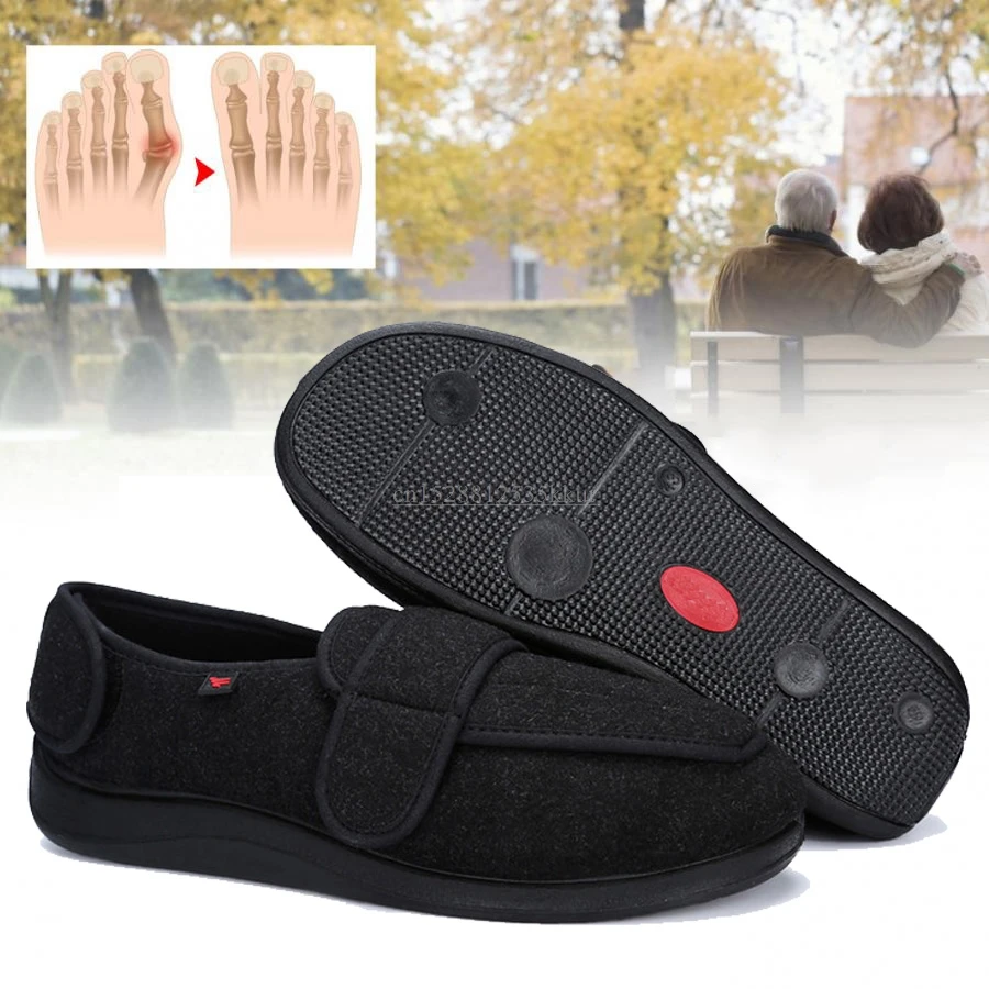 Pain Relief Comfy Memory Foam Closed Toed Diabetic Edema Adjustable Flat Shoes Braces Supports