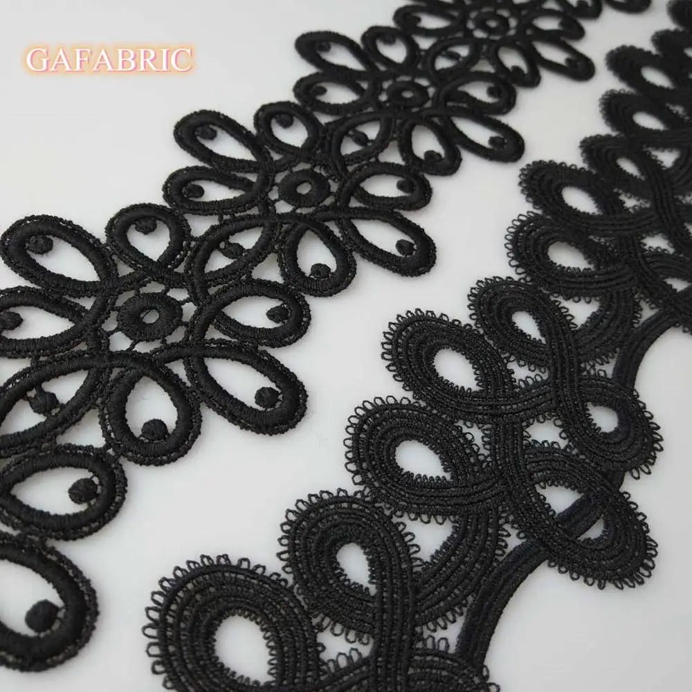 Embroidered Lace-Trim 7-8 cm Wide Applique Milk silk lace for Clothes Home Textiles Apparel Sewing Strip Trimmings Lace Fabric