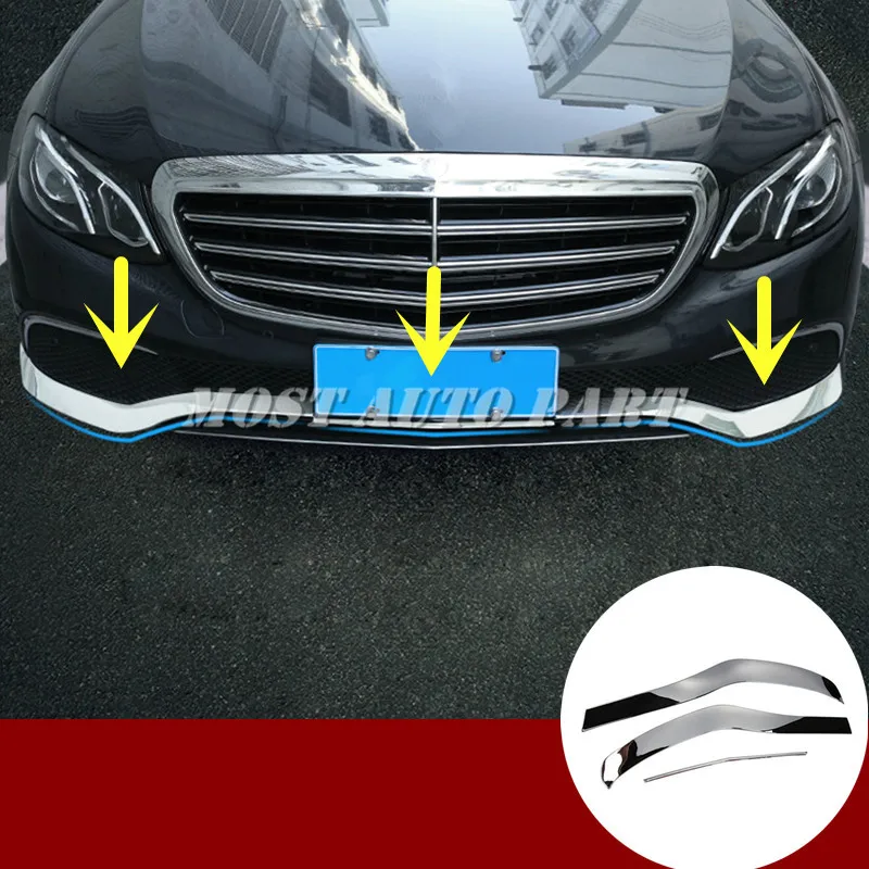 ABS Front Spoiler Bumper Lip & Corner Cover Trim For Benz E Class W213 2017-2021 Car accesories interior Car decoration