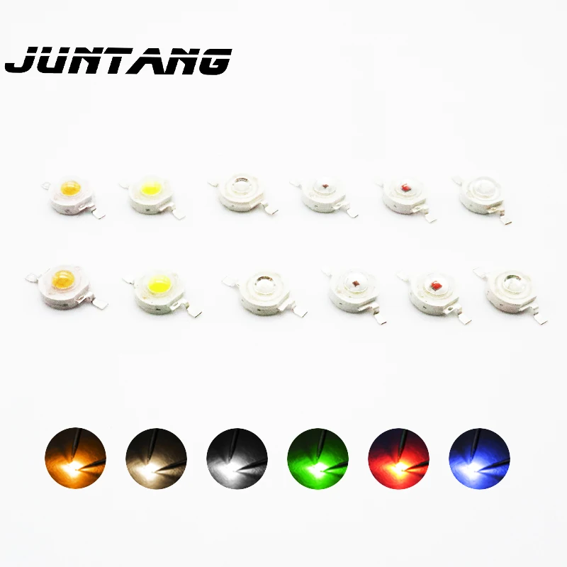 Cuentas de lámpara LED de alta potencia, 1W, 3W, 5W, luz blanca cálida, rojo, verde, azul, amarillo, cuentas de lámpara infrarroja a todo color