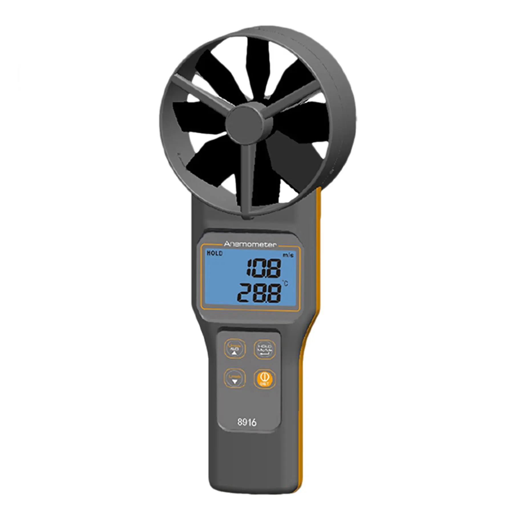 AZ8916 Thermal Anemometer Wind Speed Meter Air Flow Meter (Air Velocity) Air Volume Temp. Measuring