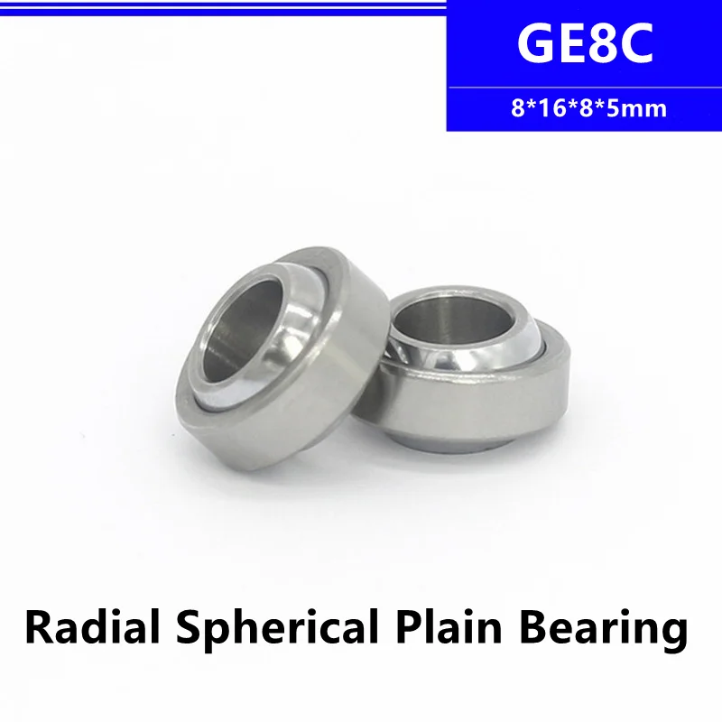 

20pcs/100pcs GE8C Radial Spherical Plain Bearing 8*16*8*5mm 8mm Shaft Self-Lubrication 8x16x8x5mm