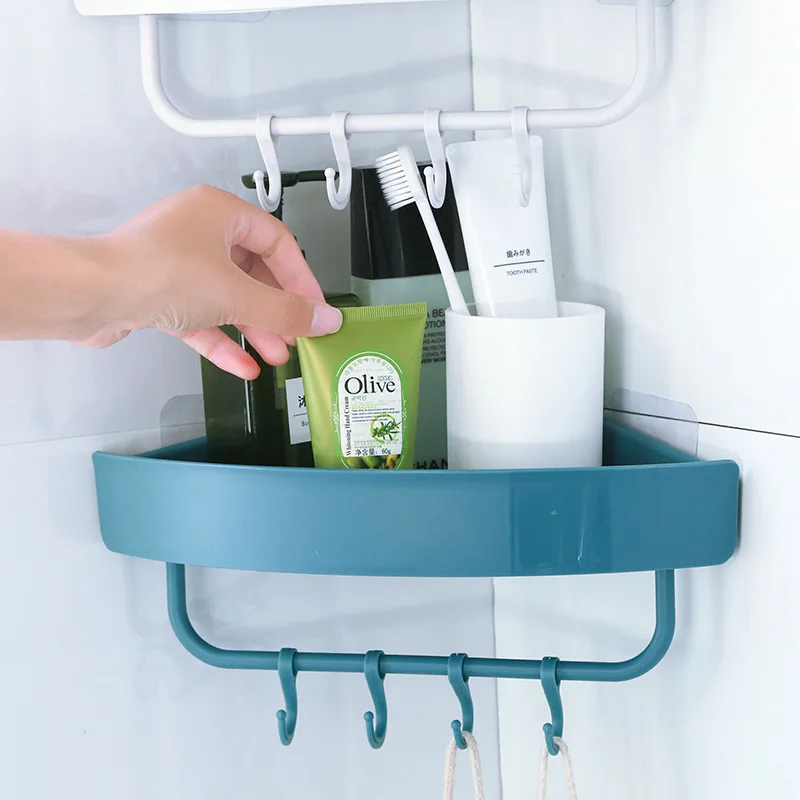 

Plastic Shelf Portable Bathroom Corner Storage Rack Wall Hanging Draining Space Saving Separable Holder Bathroom Supply