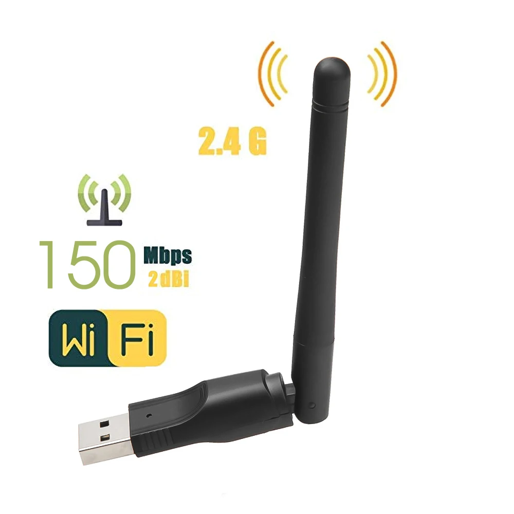 kebidu Chipset Ralink MT-7601 150M USB 2.0 WiFi Wireless Network Card 802.11 b/g/n LAN Adapter with rotatable Antenna for Laptop